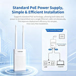 COMFAST CF-EW61 Access Point wireless per esterni, 300 Mbps, 2,4 GHz, con doppia antenna esterna da 5 dBi, EU Plug, US Plug, UK Plug, AU Plug
