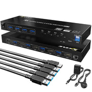 KVM401A Dispositivo condiviso USB 3.0 a 4 porte Convertitore condiviso HUB Switch KVM HDMI, KVM401A