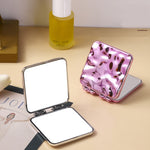 Specchio bifacciale da trucco per mini galvanica da tavolo per donna, Mirror (Purple), Mirror (Silver), Mirror (Beige)