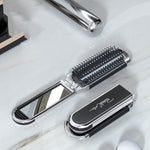 2 in 1 massaggio pettine cuscino d'aria specchio pettine integrato pettine pieghevole portatile, Comb Mirror