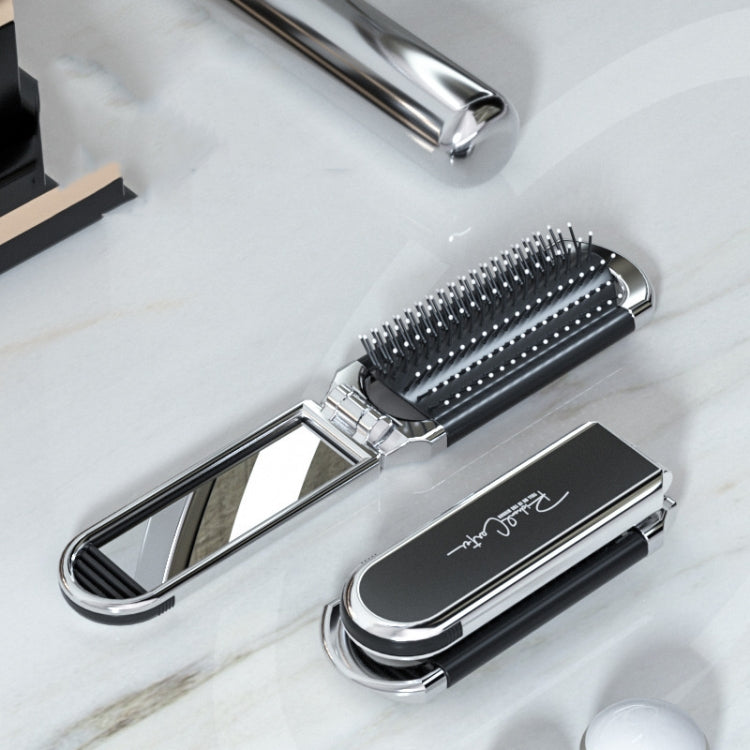 2 in 1 massaggio pettine cuscino d'aria specchio pettine integrato pettine pieghevole portatile, Comb Mirror
