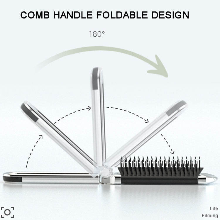 2 in 1 massaggio pettine cuscino d'aria specchio pettine integrato pettine pieghevole portatile, Comb Mirror