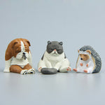 Magneti da frigo per la figura dello zoo addormentato seduto della serie Warm, Brown Bear, Pug dog, Fat Cat, Hedgehog