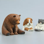 Magneti da frigo per la figura dello zoo addormentato seduto della serie Warm, Brown Bear, Pug dog, Fat Cat, Hedgehog