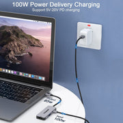QGeeM UH03-1 Docking station multifunzionale USB 3.0 Tipo-C PD100W HUB, UH03-1 (3 in 1)