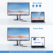 QGeeM UH03-1 Docking station multifunzionale USB 3.0 Tipo-C PD100W HUB, UH03-1 (3 in 1)