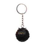 Ornamento rotondo dell'anello chiave del fumetto del portachiavi del gatto della tigre, 3 Color, Black, Coffee White, Yellow White, Gray, White