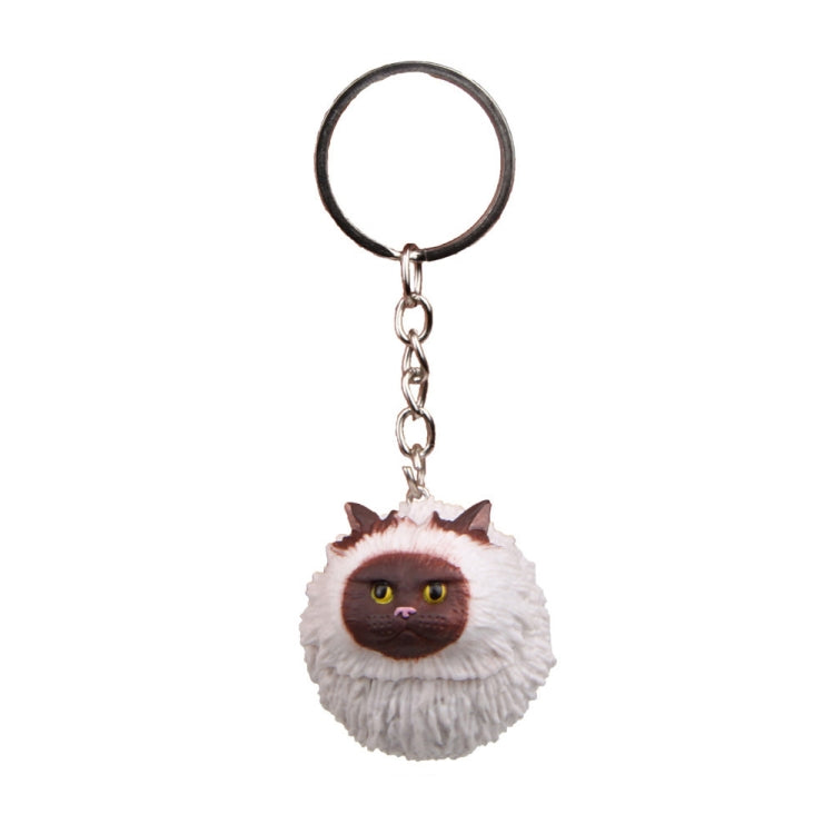 Ornamento rotondo dell'anello chiave del fumetto del portachiavi del gatto della tigre, 3 Color, Black, Coffee White, Yellow White, Gray, White