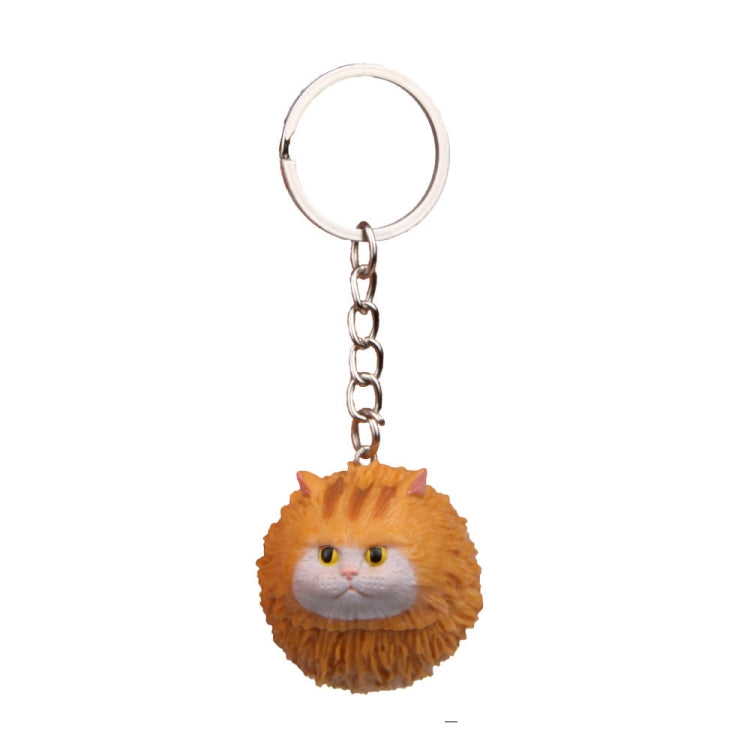 Ornamento rotondo dell'anello chiave del fumetto del portachiavi del gatto della tigre, 3 Color, Black, Coffee White, Yellow White, Gray, White
