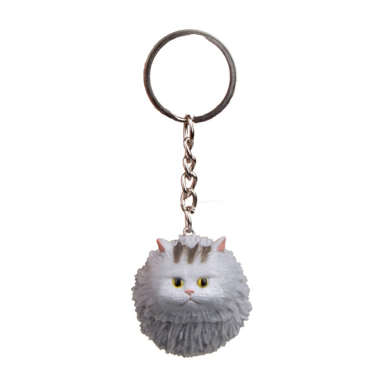 Ornamento rotondo dell'anello chiave del fumetto del portachiavi del gatto della tigre, 3 Color, Black, Coffee White, Yellow White, Gray, White
