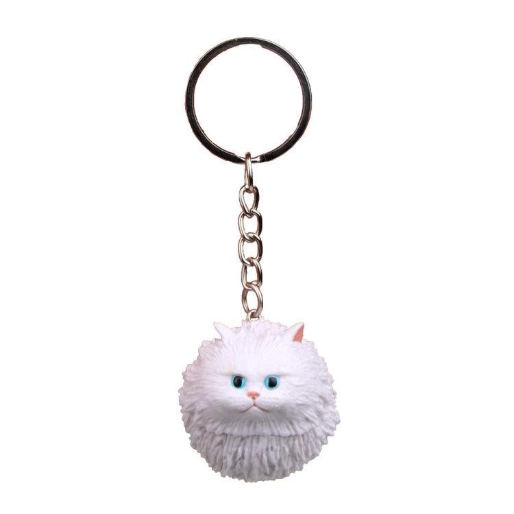 Ornamento rotondo dell'anello chiave del fumetto del portachiavi del gatto della tigre, 3 Color, Black, Coffee White, Yellow White, Gray, White