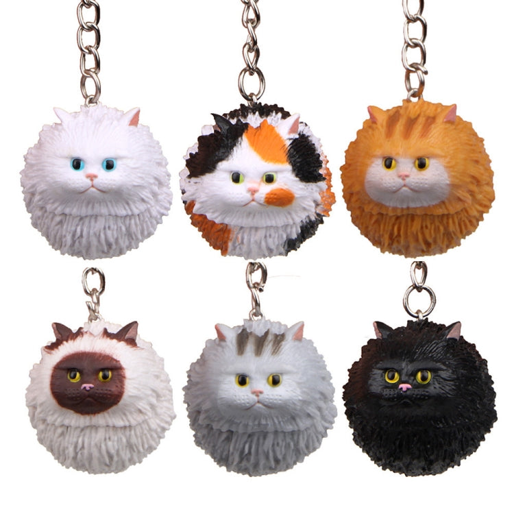 Ornamento rotondo dell'anello chiave del fumetto del portachiavi del gatto della tigre, 3 Color, Black, Coffee White, Yellow White, Gray, White