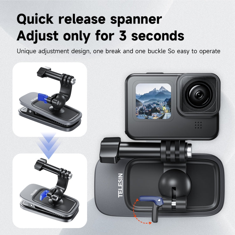 TELESIN Supporto magnetico rotazione 360° per action cam