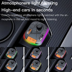 Yesido Y45 Caricabatteria per auto PD Accendisigari QC Ricarica per auto USB Bluetooth Display digitale FM, Y45