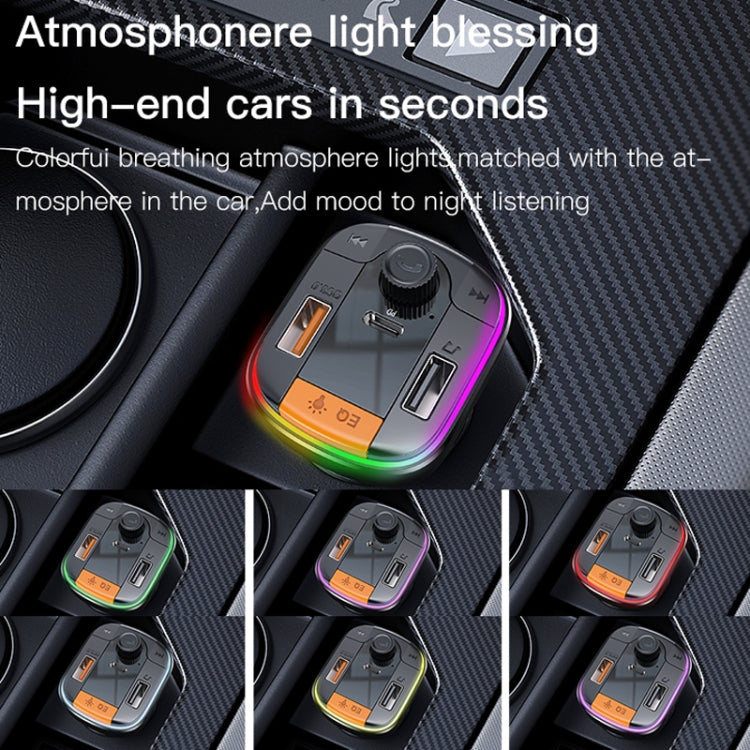Yesido Y45 Caricabatteria per auto PD Accendisigari QC Ricarica per auto USB Bluetooth Display digitale FM, Y45