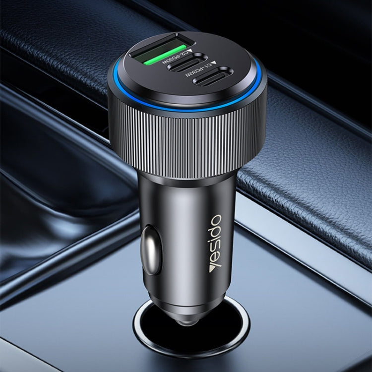 Caricabatterie rapido USB 3.0 per auto Yesido Y50 Ricarica rapida PD in lega di alluminio da 30 W, Y50