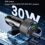 Caricabatterie rapido USB 3.0 per auto Yesido Y50 Ricarica rapida PD in lega di alluminio da 30 W, Y50