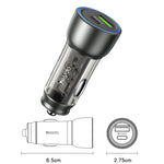 Caricabatterie rapido USB 3.0 per auto Yesido Y49 Ricarica rapida PD traslucida da 30 W, Y49