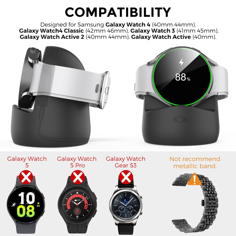 Supporto di ricarica in silicone per orologio AhaStyle PT181 per Galaxy Watch 3/4 / Active / Active 2