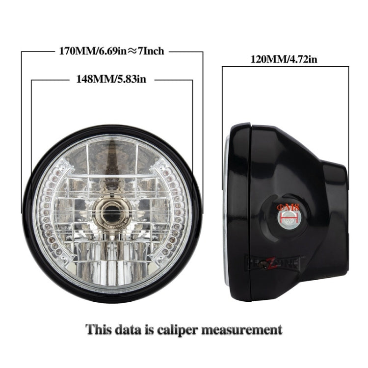 Moto 7 pollici LED faro Angel Ring funzione sterzo con staffa, PE-D7inS01TZ 28-36MM, PE-D7inS01TZ 35-43MM