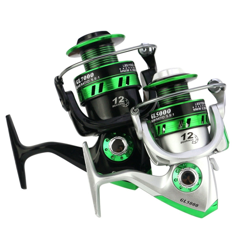 Mulinello da spinning YUMOSHI serie GL, GL1000 Silver, GL2000 Silver, GL3000 Silver, GL4000 Silver, GL5000 Silver, GL6000 Silver, GL7000 Silver, GL1000 Black, GL2000 Black, GL3000 Black, GL4000 Black, GL5000 Black, GL6000 Black, GL7000 Black
