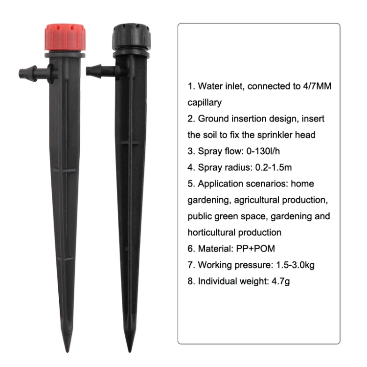 50 pz FH-118 13 cm Regolabile 8 Fori Spina di Terra Gocciolatore Giardino Sistema di Irrigazione Ugello di Irrigazione