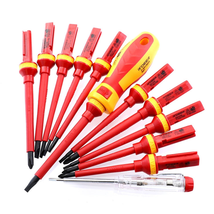RDEER VDE-9913 Set di cacciaviti isolati 13 in 1 Set di cacciaviti Strumenti per elettricisti, VDE-9913
