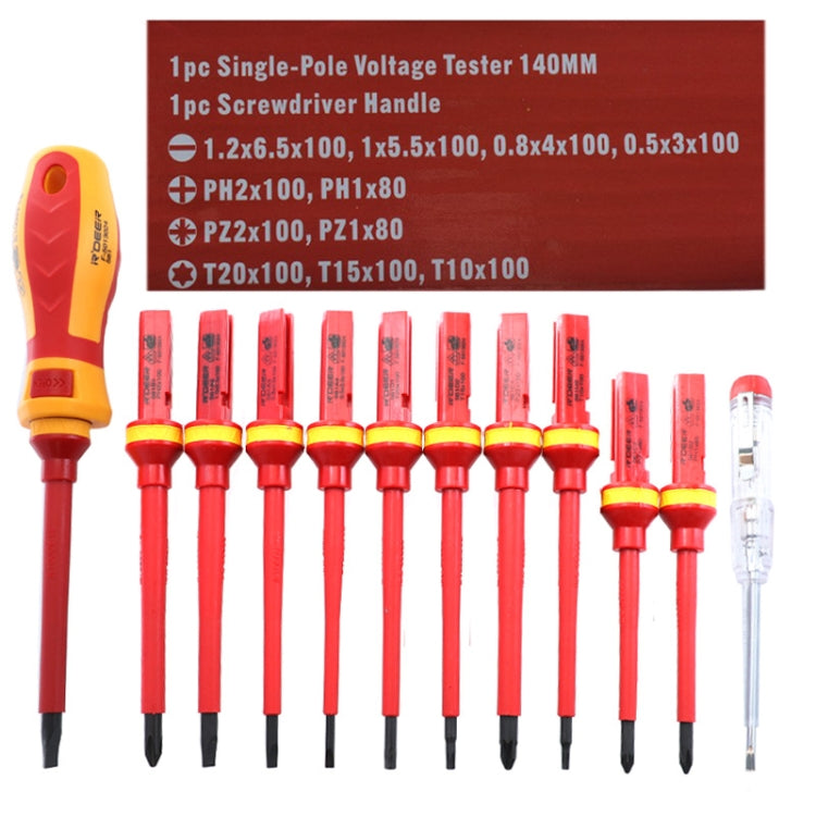 RDEER VDE-9913 Set di cacciaviti isolati 13 in 1 Set di cacciaviti Strumenti per elettricisti, VDE-9913
