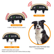 Collare antiabbaio per cani impermeabile ricaricabile USB con vibrazione e segnale acustico, Gold