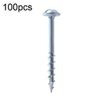 RUITOOL ST4 100 pezzi Viti per fori inclinati per la lavorazione del legno Bullone a croce autofilettante a mezzo dente, 25mm, 32mm, 38mm, 50mm, 63mm