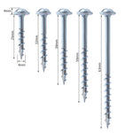 RUITOOL ST4 100 pezzi Viti per fori inclinati per la lavorazione del legno Bullone a croce autofilettante a mezzo dente, 25mm, 32mm, 38mm, 50mm, 63mm