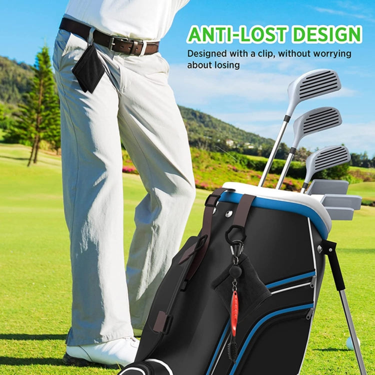 Fodera in pile in microfibra Asciugamano per la pulizia della pallina da GOLF con moschettone, Cleaning Towel Grey, Cleaning Towel Black