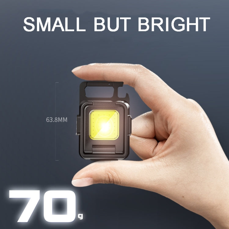 Torcia COB a doppia faccia Mini portachiavi Luce da campeggio, Without Stand, With Stand