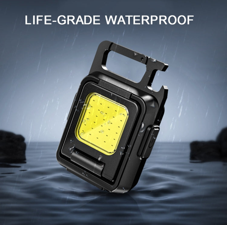 Torcia COB a doppia faccia Mini portachiavi Luce da campeggio, Without Stand, With Stand