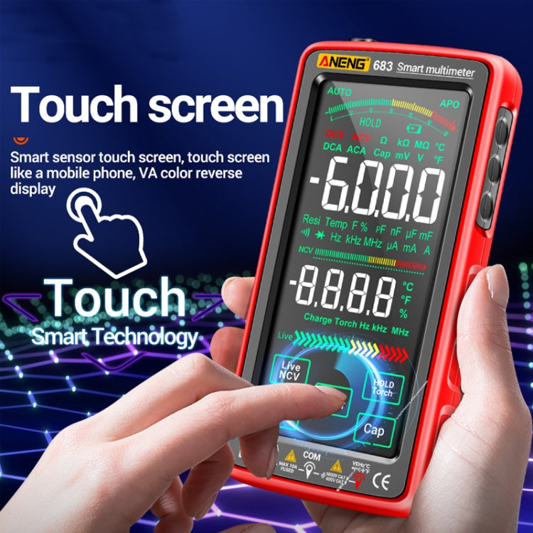 ANENG 683 Multimetro digitale ricaricabile con touch screen
