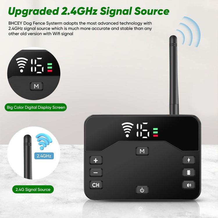 Recinto elettrico per cani 2 in 1 da 500 m e collare di addestramento remoto Vibrazioni e urti regolabili, For 1 Dog, For 2 Dogs, For 3 Dogs