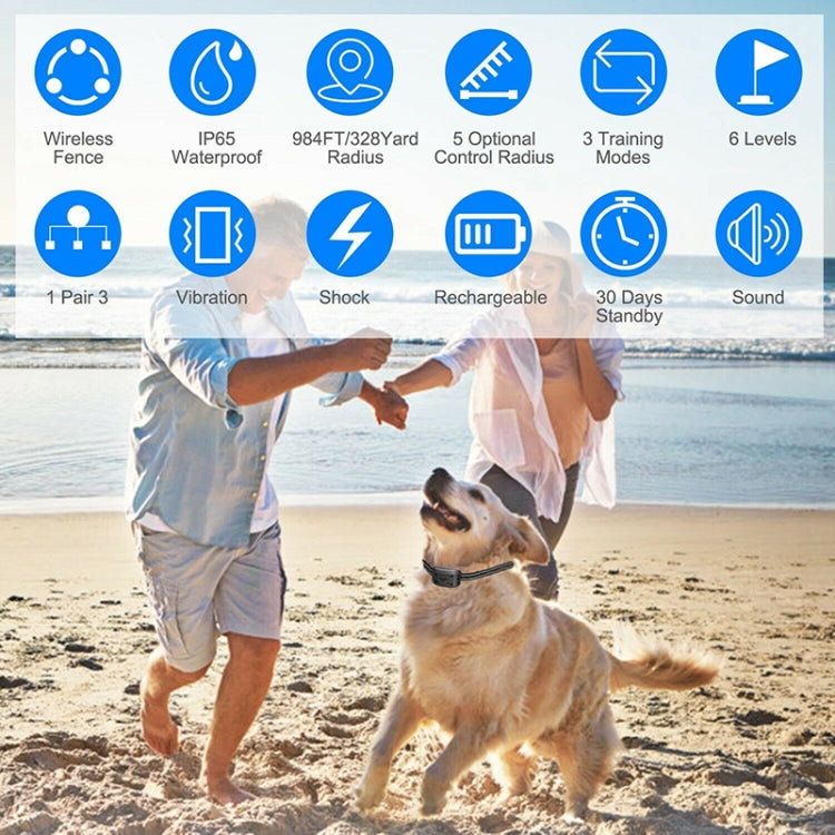 Recinto elettrico per cani 2 in 1 da 500 m e collare di addestramento remoto Vibrazioni e urti regolabili, For 1 Dog, For 2 Dogs, For 3 Dogs