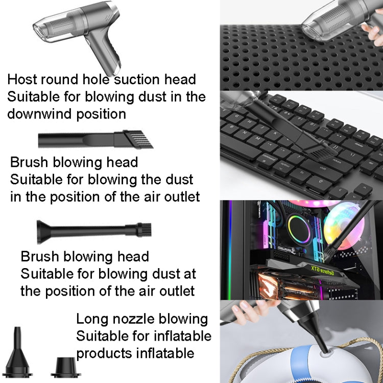 SUITU ST-6671 Aspirapolvere per auto senza fili Piccolo soffiaggio e aspirazione portatile Doppio uso, stile:, Basic Model Black, Basic Model White, Basic Model Black+Floor Brush, Basic Model White+Floor Brush, Brushless Silver Gray, Brushless Dark Gre...