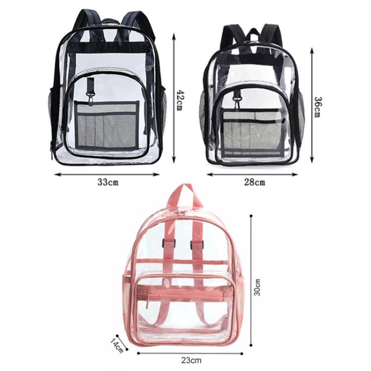 Borsa da scuola per studenti con zaino impermeabile trasparente in PVC, Large Purple, Large Light Grey, Large Black, Small Pink, Small Black, Small Gray, Candy Color Black, Candy Color Green, Candy Colo Pink