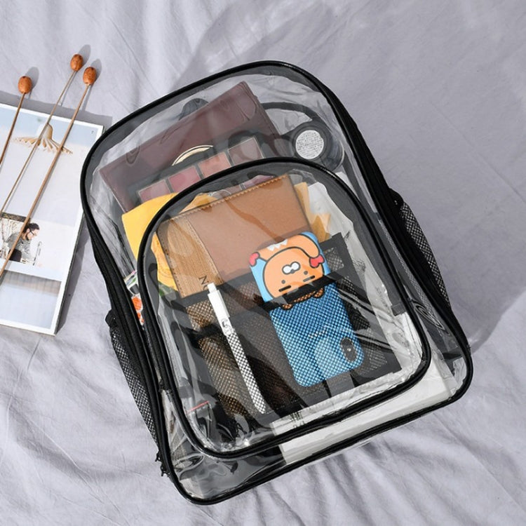 Borsa da scuola per studenti con zaino impermeabile trasparente in PVC, Large Purple, Large Light Grey, Large Black, Small Pink, Small Black, Small Gray, Candy Color Black, Candy Color Green, Candy Colo Pink