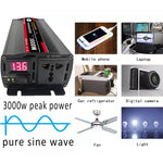 Convertitore di potenza per inverter a onda sinusoidale per auto ad alta potenza, 3000W (Actual 500W) 12V to 220V, 3000W (Actual 500W) 24V to 220V, 3000W (Actual 500W) 48V to 220V, 3000W (Actual 500W) 60V to 220V, 4000W (Actual 800W) 12V to 220V       ...