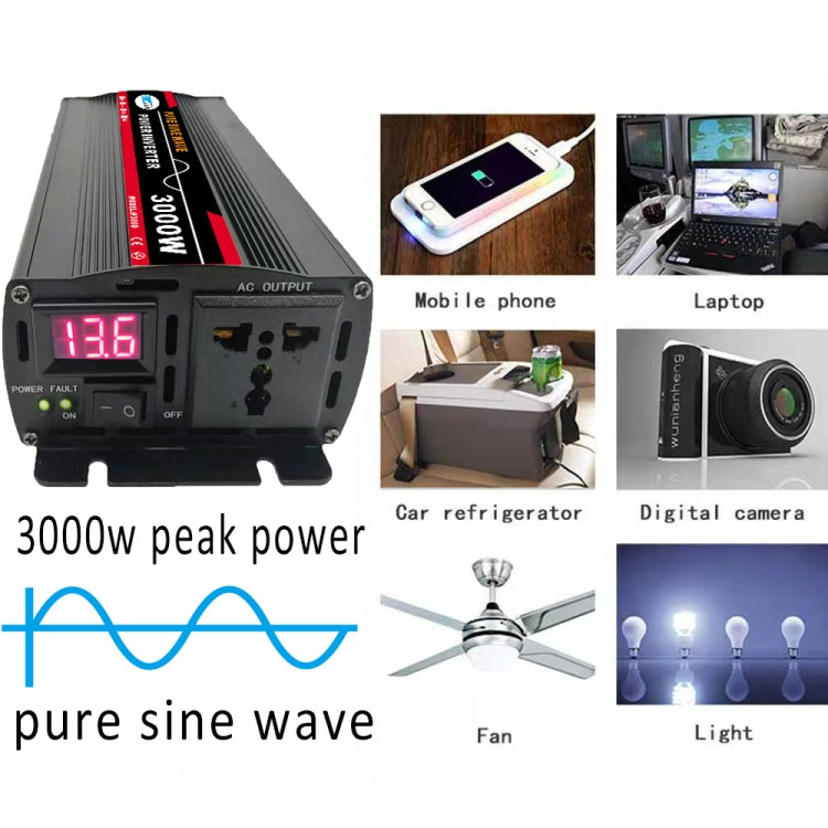 Convertitore di potenza per inverter a onda sinusoidale per auto ad alta potenza, 3000W (Actual 500W) 12V to 220V, 3000W (Actual 500W) 24V to 220V, 3000W (Actual 500W) 48V to 220V, 3000W (Actual 500W) 60V to 220V, 4000W (Actual 800W) 12V to 220V       ...