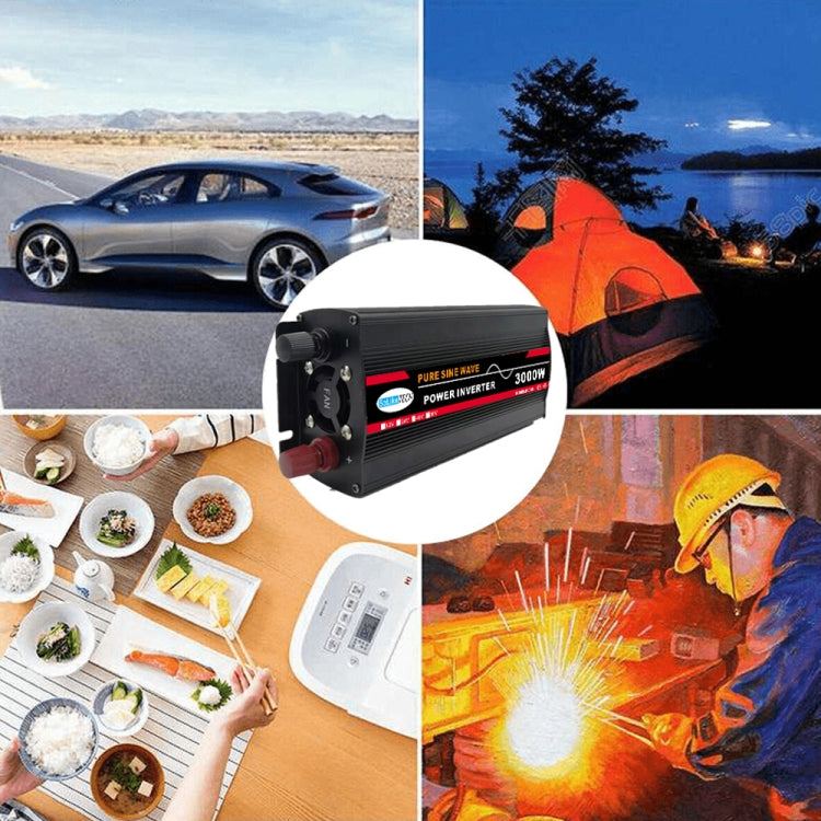 Convertitore di potenza per inverter a onda sinusoidale per auto ad alta potenza, 3000W (Actual 500W) 12V to 220V, 3000W (Actual 500W) 24V to 220V, 3000W (Actual 500W) 48V to 220V, 3000W (Actual 500W) 60V to 220V, 4000W (Actual 800W) 12V to 220V       ...