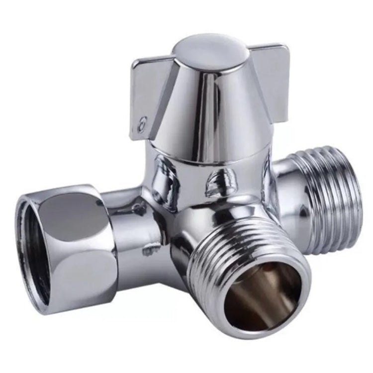 Doppio manico in ottone a 3 vie con valvola deviatrice per braccio doccia, Brass