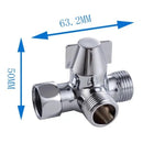 Doppio manico in ottone a 3 vie con valvola deviatrice per braccio doccia, Brass