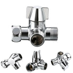 Doppio manico in ottone a 3 vie con valvola deviatrice per braccio doccia, Brass