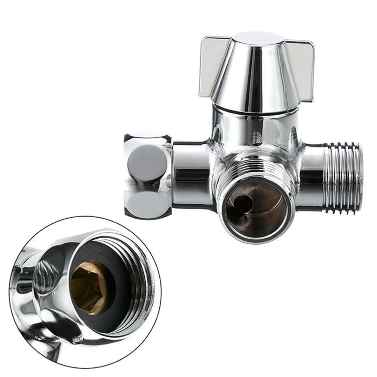 Doppio manico in ottone a 3 vie con valvola deviatrice per braccio doccia, Brass