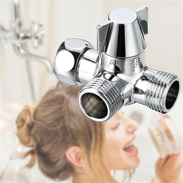 Doppio manico in ottone a 3 vie con valvola deviatrice per braccio doccia, Brass