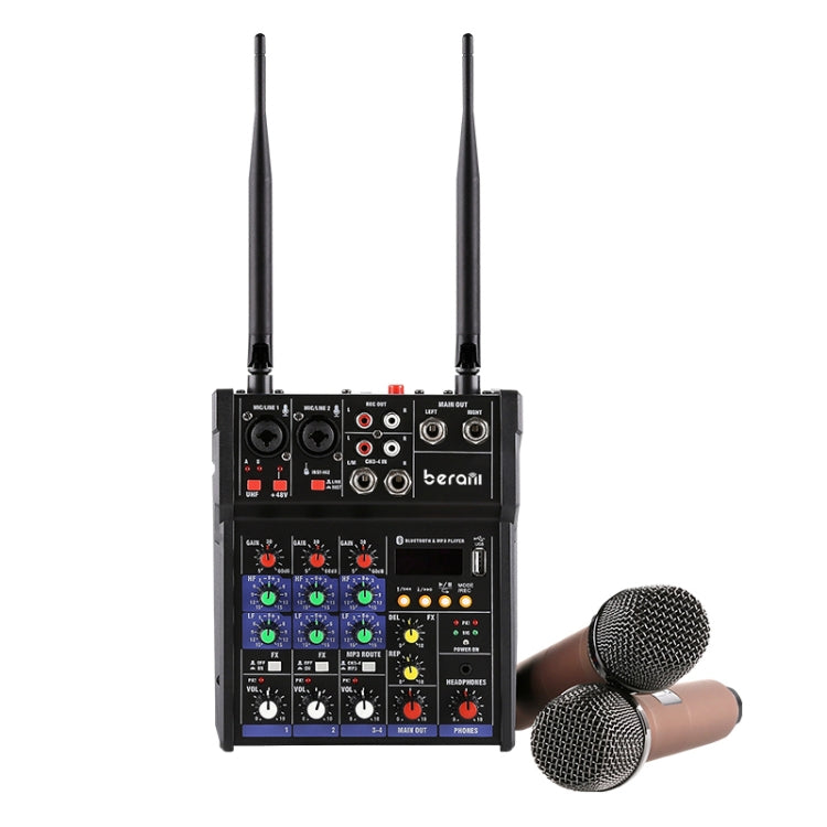 Mixer audio 4 vie con effetti microfonici wireless Bluetooth