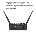 Mixer audio 4 vie con effetti microfonici wireless Bluetooth